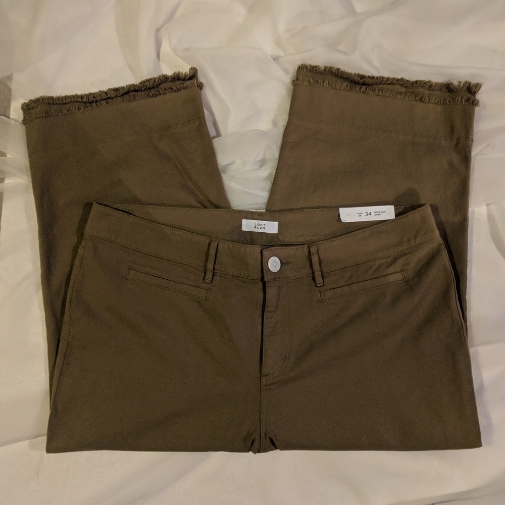 NWT Loft Plus Size 18 Wide Leg Crop Raw Hem